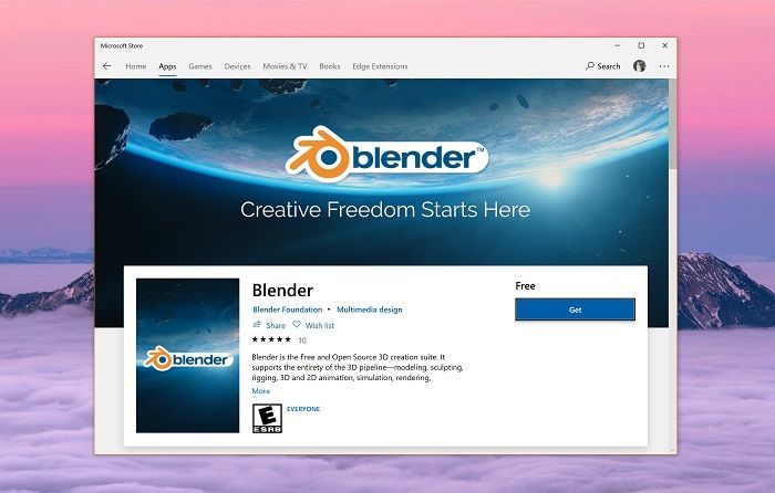 Windows 10應用商店已經上架開源3D軟件Blender