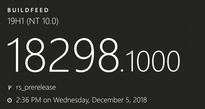微軟發(fā)布了Windows 10 Insider預(yù)覽版Build 18298