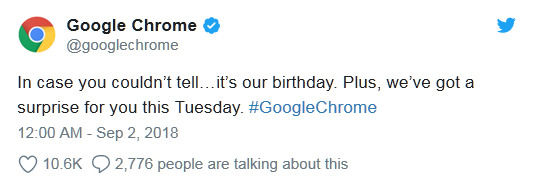 Google Chrome將迎來10周年紀念日，明日將放送驚喜