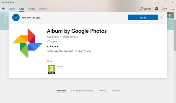 假冒Google Photos現身微軟商店惡評數月未被處理